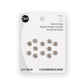 Dritz Bottoni A Pressione Da Cucire – Taglia 3, Ottone Nichelato, 4 Set Per Abbigliamento E Fai Da Te